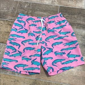 Chubbies Pink and Teal Alligator 7" Inseam Swim Shorts Trunks Bathing Suit M